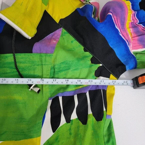 Vintage Berek Abstract Wearable Artsy Jacket Sz XL Full Zip Pockets Flare Sleeve - Picture 8 of 13